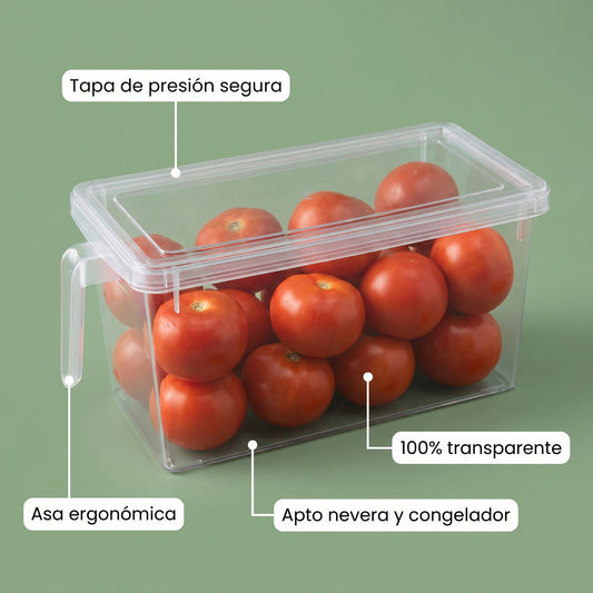 Organizador Transparente Multiusos Con Tapa y Manija