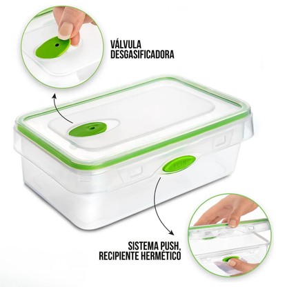 Contenedor Hermético Con Válvula x 4 Unidades (47% De Descuento SOLO POR HOY)