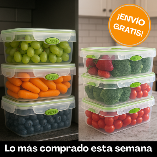 Contenedor Hermético Con Válvula x 4 Unidades (47% De Descuento SOLO POR HOY)