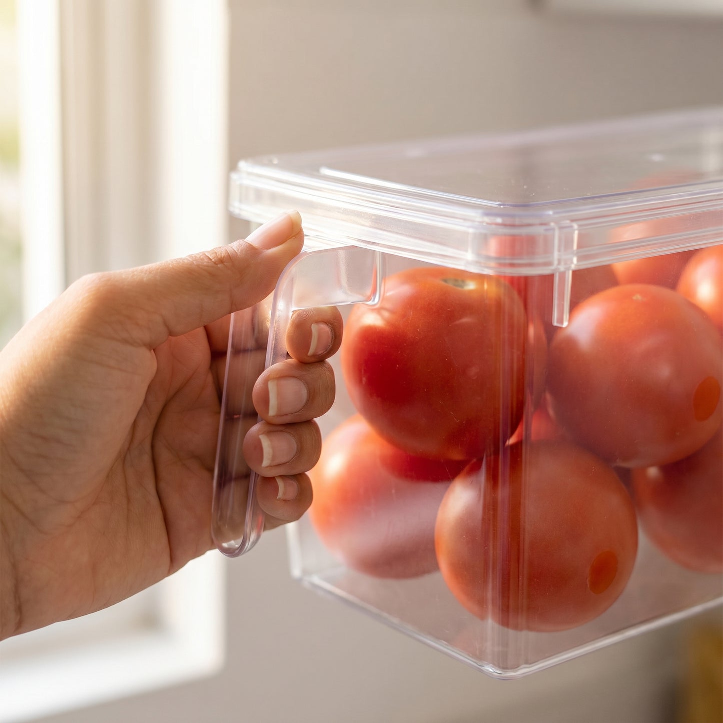 Organizador Transparente Multiusos Con Tapa y Manija